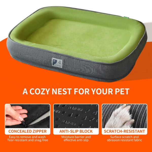 Pawfriends Pet Dog Cat Comfort Oval Pet Bed Kennel for All-Round Restful Sleep Green L Pets Comfort  All-Round Restful Sleep Pet kennel