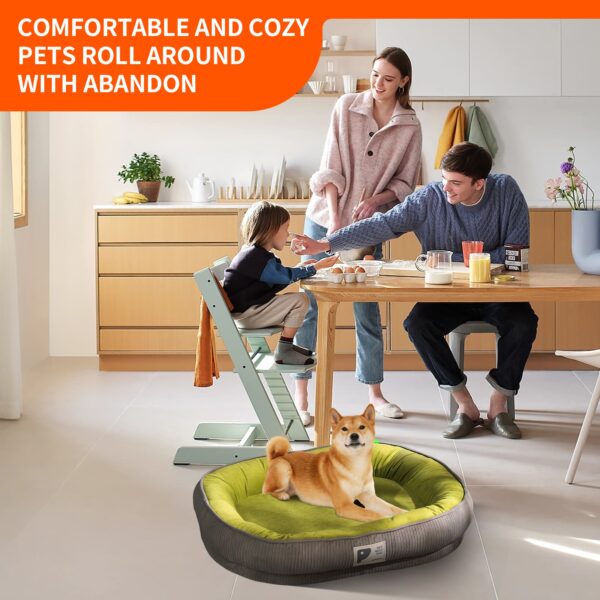 Pawfriends Pet Dog Cat Comfort Oval Pet Bed Kennel for All-Round Restful Sleep Green L Pets Comfort  All-Round Restful Sleep Pet kennel