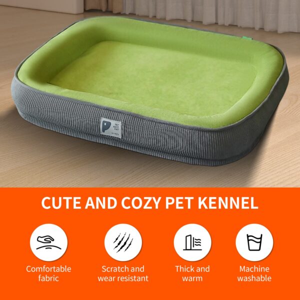 Pawfriends Pet Cat Dog Bed Soft Detachable Washable Puppy Cushion Warm Pet Basket Green XXL Pets Comfort  All-Round Restful Sleep Pet kennel