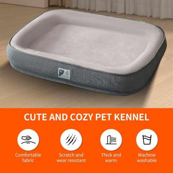 Pawfriends Large Dog Bed Pet Cushion Soft Warm Kennel Blanket Nest Detachable Washable Grey Pets Comfort  All-Round Restful Sleep Pet kennel