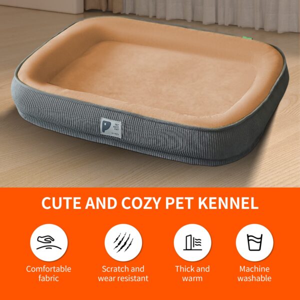 Pawfriends Dog Bed Pet Cushion Rectangle Detachable And Washable No Collapse Dogs Kennel M Pets Comfort  All-Round Restful Sleep Pet kennel