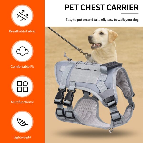 Pawfriends Multifunctional Breathable Dog Harness Polyester Mesh Vest Leash Pet Chest Rope Dogs Traction Rope  Back Vest  Black Chest Strap  Matching Dog Poop Bag Set