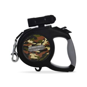 Pawfriends 8-Meters Enhance Pet Auto-Retractable Leash with Flashlight Green Camo Color Pet traction rope，Pet Electronic traction rope