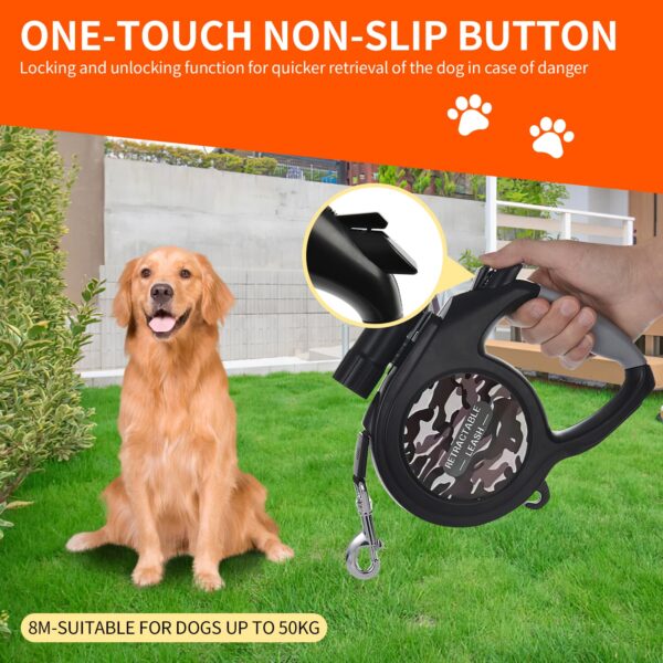 Pawfriends Latest 8-Meter Pet Auto-Retractable Towing Rope Tractor with Built-in Flashlight Pet Electronic traction rope Pet traction rope