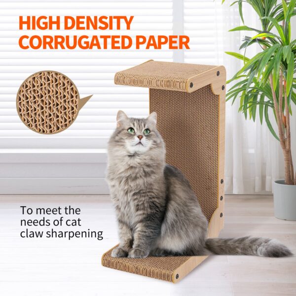 Pawfriends Large C-Vertical Cats Scratcher Furniture Cardboard Lounge Bed Cat Scratch Board Cat Scratch Board  Wear-Resistant  No Falling  Corrugated Paper