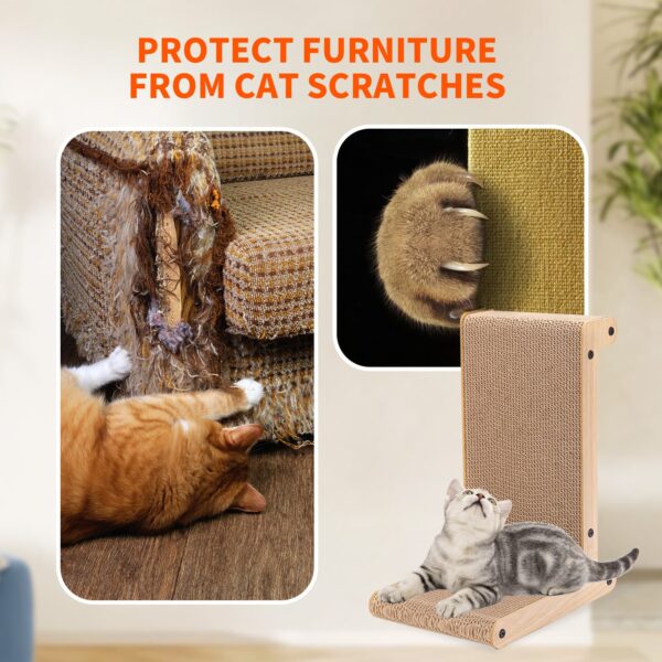 Pawfriends Cat Scratch Board Wear-Resistant No Falling Corrugated Paper Inverted J Vertical Cat Scratch Board  Wear-Resistant  No Falling  Corrugated Paper
