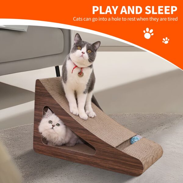 Pawfriends New Cat Scratching Board Concave Triangular With Bell Pet Scratch Bed Toy Mat AU Cat Scratching Board  Pet Scratch Bed Toy Mat