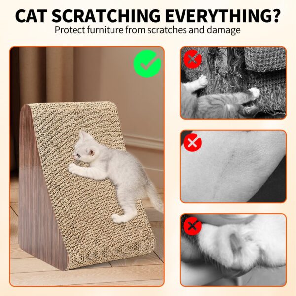 Pawfriends New Cat Scratcher Scratching Board Corrugated Cardboard Curved triangle small AU Cat Scratching Board  Pet Scratch Bed Toy Mat
