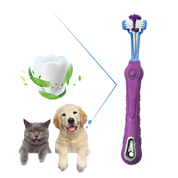Pawfriends Pet Three-Head Multi-Angle Dog Cat Toothbrush Teeth Cleaning Oral Care Pet Three-Head  Multi-Angle  Dog Toothbrush  Cat Toothbrush  Oral Cleaning Products