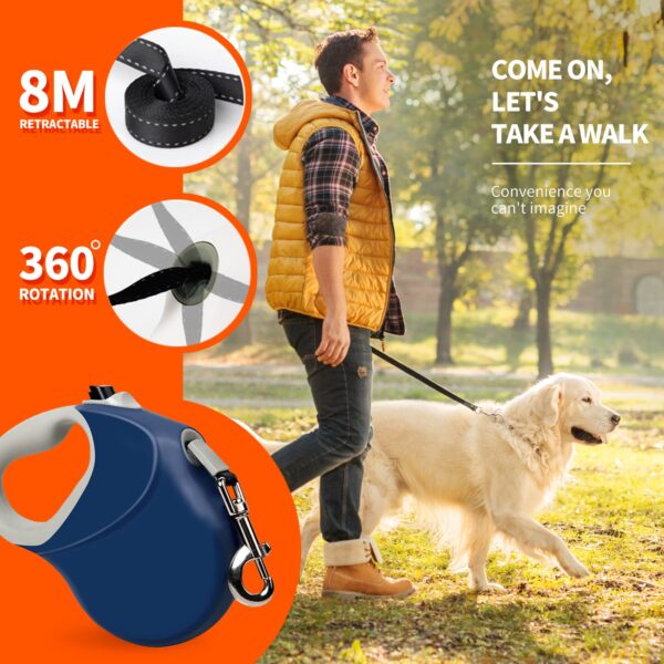 Pawfriends Automatic Heavy Duty Retractable pet Dog Leash Collar Walking Lead Traction rope Pet Dog Heavy Duty Traction Belt  8 Meter Rope  Nylon  Automatic Expansion