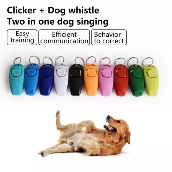 Pawfriends 2IN1 Dog Training Whistle Clicker Combo Stop Pet Barking Obedience Train Blue Dog Training Whistle Pet Trainer Aid  Guide Dog Whistle Equipment