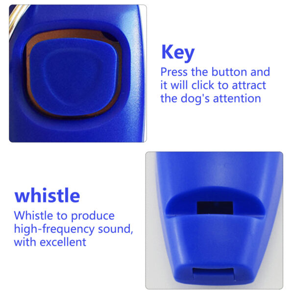 Pawfriends 2IN1 Dog Training Whistle Clicker Combo Stop Pet Barking Obedience Train Blue Dog Training Whistle Pet Trainer Aid  Guide Dog Whistle Equipment