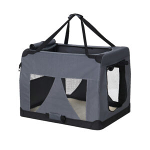 Soft Pet Carrier Foldable 60x42cm Breathable Mesh Portable Dog Cat Travel Crate