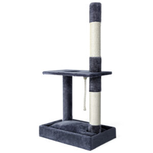 Cat Tree Condo 102cm Sisal Scratching Post Bed Cubicles Plush Grey Tower