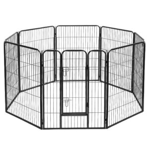 Dog Playpen 40 8 Panel Puppy Enclosure Foldable Metal Fence Cage Secure Lock