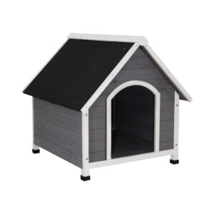 Dog Kennel Large Wooden Outdoor Indoor Elevated Puppy House Weatherproof 78x89cm