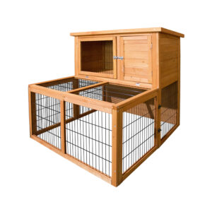 Wooden Chicken Coop Rabbit Hutch Large Run 96x96x100cm Outdoor Pet Cage Waterproof