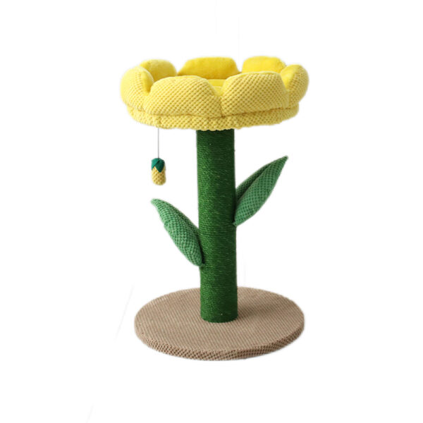 Yellow Camelia Flower Cat Scratching Tree