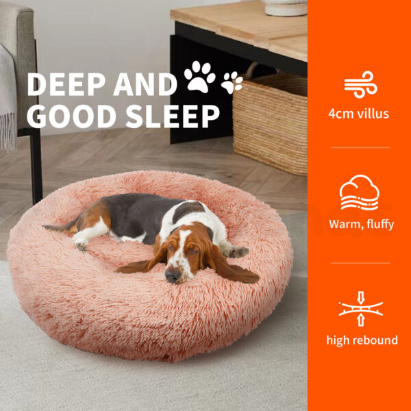 Pawfriends Pet Dog Bedding Warm Plush Round Comfortable Nest Comfy Sleep kennel Pink XL 100 dog bed calming dog bed memory foam dog bed waterproof dog bed puppy bed