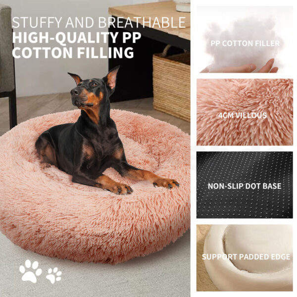 Pawfriends Pet Dog Bedding Warm Plush Round Comfortable Nest Comfy Sleep kennel Pink XL 100 dog bed calming dog bed memory foam dog bed waterproof dog bed puppy bed