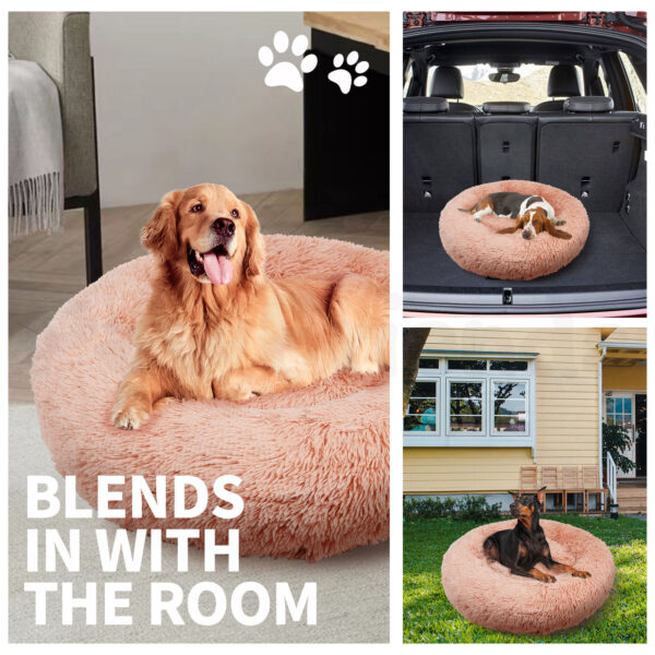 Pawfriends Pet Dog Bedding Warm Plush Round Comfortable Nest Comfy Sleep kennel Pink XL 100 dog bed calming dog bed memory foam dog bed waterproof dog bed puppy bed