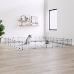 36-Panel Pet Cage with Door Black 35x35 cm Steel