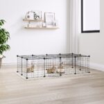 20-Panel Pet Cage with Door Black 35x35 cm Steel