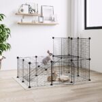 20-Panel Pet Cage with Door Black 35x35 cm Steel