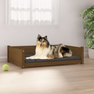 Dog Bed Honey Brown 95.5x65.5x28 cm Solid Pine Wood