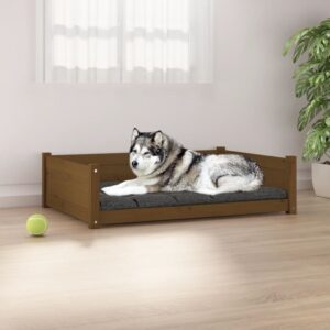 Dog Bed Honey Brown 105.5x75.5x28 cm Solid Pine Wood