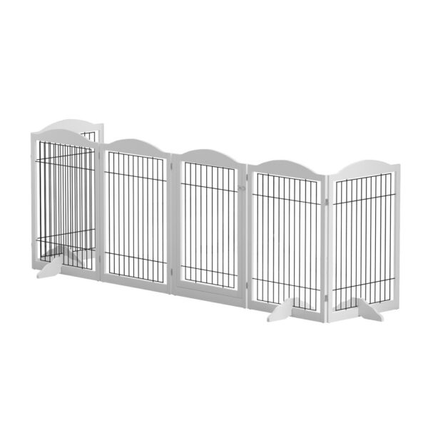 Dog Playpen Enclosure 6 Panel Pet Fence Wooden Play Pen