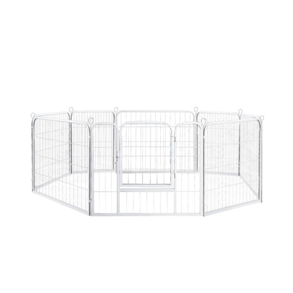 8 Panel 24'' Pet Dog Playpen Puppy White 24 inch