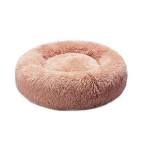 Pet Bed Cat Dog Donut Nest Calming S Pink Small