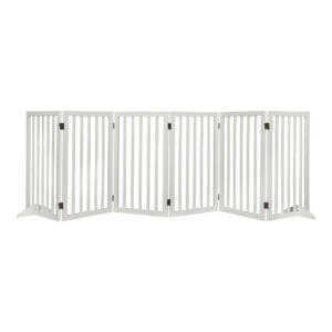 Wooden Pet Gate Dog Fence Safety White 10 Pack