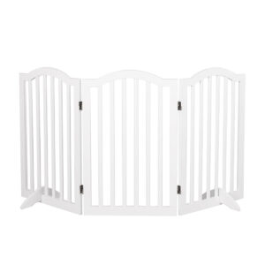 Wooden Pet Gate Dog Fence Safety White