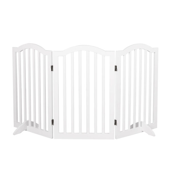 Wooden Pet Gate Dog Fence Safety White