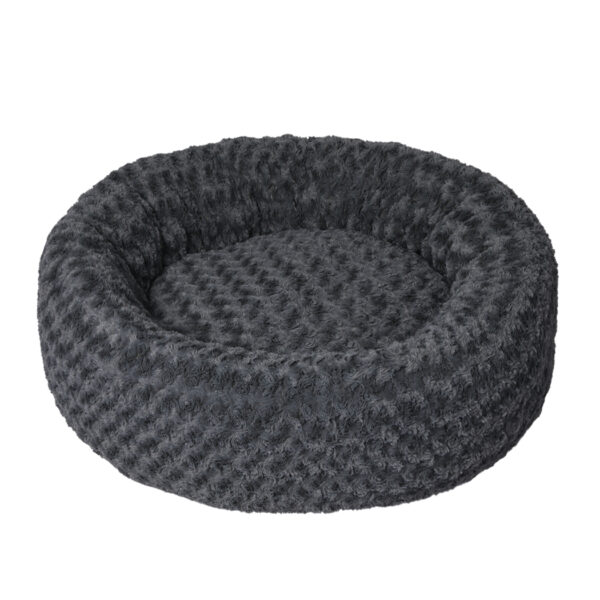 Calming Dog Bed Warm Soft Plush L Dark Grey Large