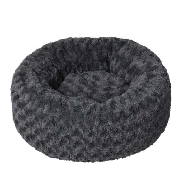 Calming Dog Bed Warm Soft Plush S Dark Grey Small