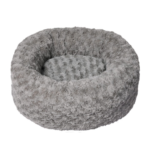 Calming Dog Bed Warm Soft Plush S Grey Small