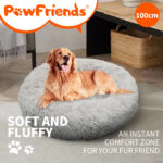 Dog Pet Cat Calming Bed Warm Plush Round Nest Comfy Sleeping kennel Cave