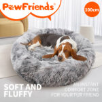 Pet Dog Cat Calming Bed Warm Soft Round Nest Comfy Sleeping Kennel Cave