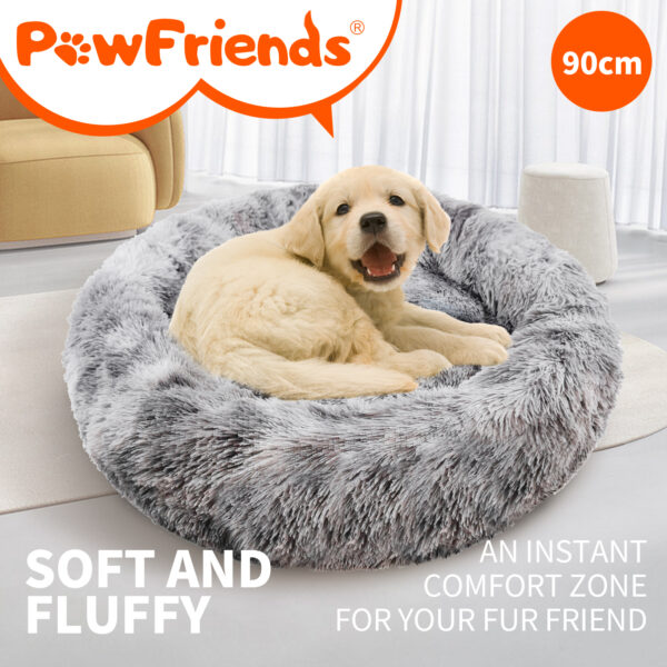 Pet Bed Dog Bed Cat Calming Bed Extra Large Sleeping Comfy Cave Washable 90cm