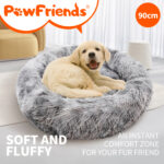 Pet Dog Cat Calming Bed Warm Soft Bed Removable Washable Round Kennel Cave