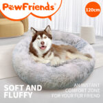 Pet Dog Cat Calming Bed Warm Soft Bed Removable Washable Round Kennel Cave