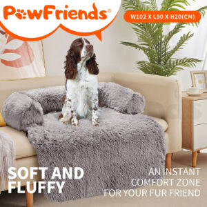 Pet Sofa Bed Dog Calming Sofa Cover Protector Cushion Plush Mat L