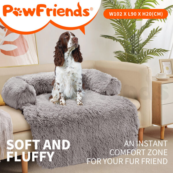 Pet Sofa Bed Dog Calming Sofa Cover Protector Cushion Plush Mat L