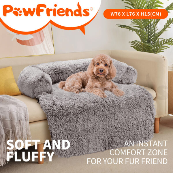 Pet Sofa Bed Dog Calming Sofa Cover Protector Cushion Plush Mat S