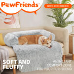 Pet Sofa Bed Dog Cat Calming Sofa Cover Protector Cushion Plush Mat Gradual Gray