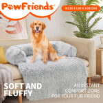 Pet Sofa Bed Dog Cat Calming Sofa Cover Protector Cushion Plush Mat Gradual Gray