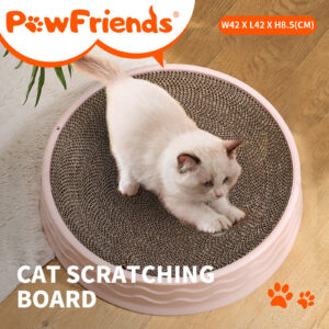 Cat Claw Plate Wear-Resistant Replaceable Round Corrugated Paper Pet Toy Pink